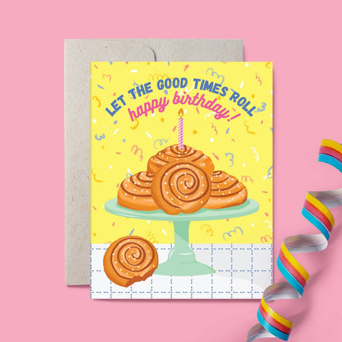 Cinnamon Roll Birthday Card