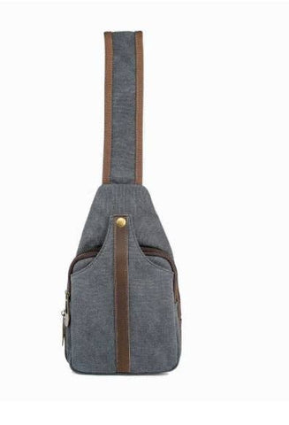 Balard - Canvas and leather shoulder bag: Grey