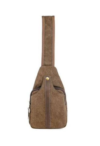 Balard - Canvas and leather shoulder bag: Camel