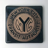 New York City Subway Token Fused Glass 4" Single Coaster