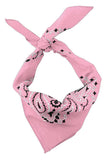 Bandanna - 22" MADE IN USA - Light Pink Paisley
