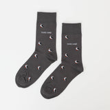 Small Motif Puffin Socks | Bamboo Socks | Grey Socks