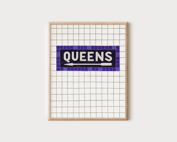 Queens NY Subway Sign Print
