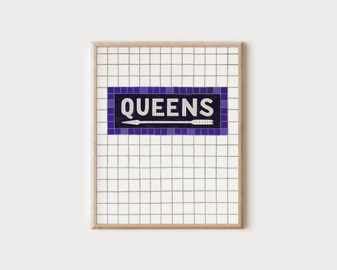 Queens NY Subway Sign Print