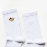 Sloth Socks | Ribbed Bamboo Socks | White Socks