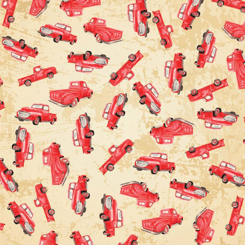 Bandanna - 22" MADE IN USA - Red Trucks