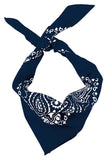 Bandanna - 22" MADE IN USA - Navy Paisley