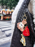 Hand-painted New York Teddy Bear Bag Charm + Keychain | Eco-Friendly