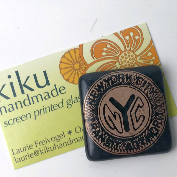 NYC Subway Token Fused Glass 1.75" Magnet
