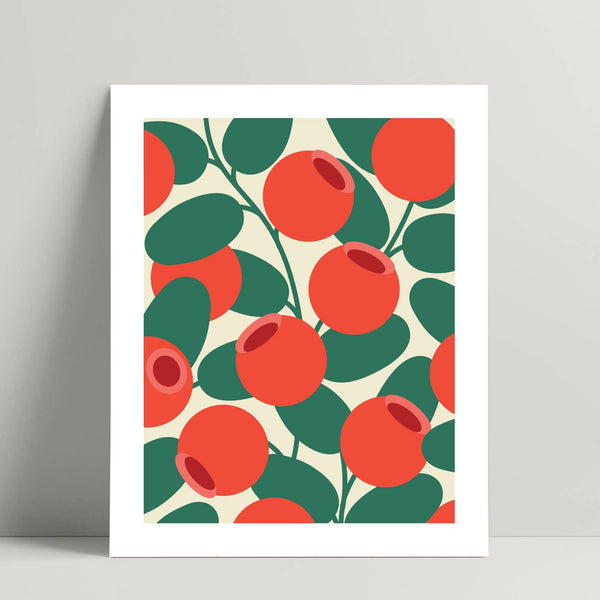 Lingonberries/cranberries art print