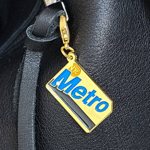 Metro Card Enamel Charm