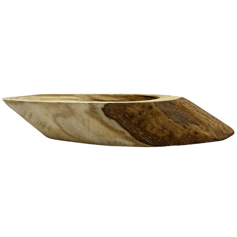 12" Wide Decorative Wood Bowl In Brown