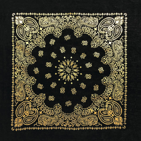 Bandanna - 22" - Metallic Black Gold