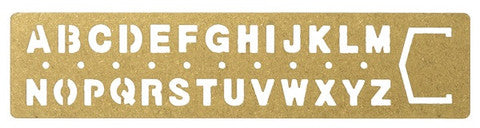 Brass Template Bookmark Alphabet