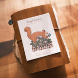 Bookish Squirrel Matte Vinyl Sticker