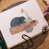 Literary Kitty Greeting Card