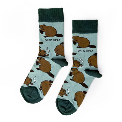 Beaver Socks | Bamboo Socks | Blue Socks | Farm Socks