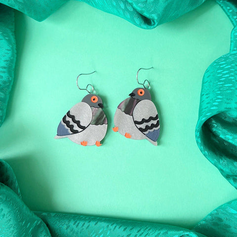 Handmade Chunky Pigeon Earrings