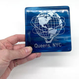 NYC Queens Unisphere Fused Glass 4" Single Coaster
