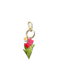 Hand-painted Vintage Tulips Bag Charm + Keychain