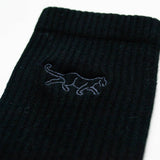 Black Panther Socks | Ribbed Bamboo Socks | Black Socks: UK Adult 4-7 / Single Pair / Black Panthers