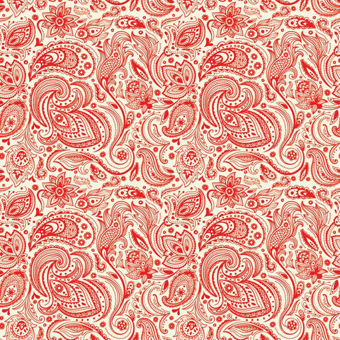 Bandanna - 22" MADE IN USA - English Red Paisley