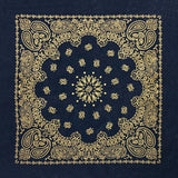 Bandanna Co Metallic Paisley 22" x 22": Black/Gold