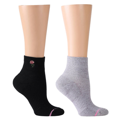 Rose Embroidery | Quarter Compression Socks for Women
