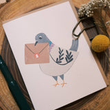 Pigeon Snail Mail Greeting Card