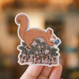 Bookish Squirrel Matte Vinyl Sticker