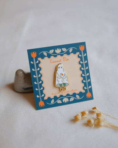 Shy Ghost Enamel Pin