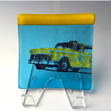 New York City Taxicab Fused Glass 4.5" Catch-all Dish