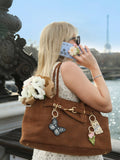 Hand-painted Vintage Tulips Bag Charm + Keychain