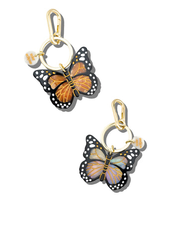 Hand-painted Monarch Butterfly Bag Charm + Keychain