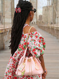 Hand-painted Vintage Tulips Bag Charm + Keychain