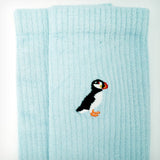 Puffin Socks | Ribbed Bamboo Socks | Blue Socks