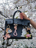 Hand-painted Cherry Blossom Bag Charm & Keychain | Eco