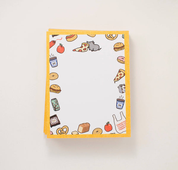 Pizza Rat NYC Food Blank Notepad
