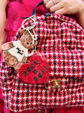 Hand-painted New York Teddy Bear Bag Charm + Keychain | Eco-Friendly