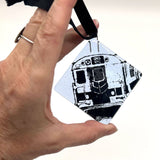 NYC Queens Subway Fused Glass 2.25" Ornament