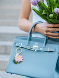 Hand-painted Japanese Lily Bag Charm + Keychain | Eco-Friendly