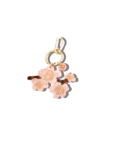Hand-painted Cherry Blossom Bag Charm & Keychain | Eco
