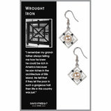Ellis Island New York Wrought Iron Earrings, MADE in USA