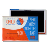 1964 New York World's Fair Child Ticket Magnet