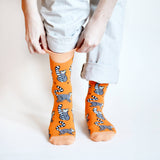 Lemur Socks | Bamboo Socks | Orange Socks | Funky Socks