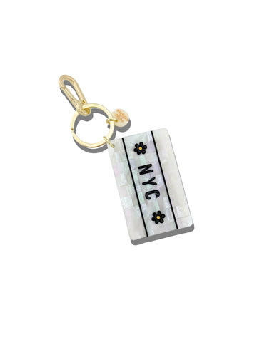 Hand-painted NYC Mosaic Bag Charm + Keychain | Eco-Friendly