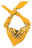Bandanna - 22" MADE IN USA - Gold Paisley
