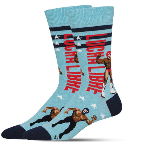 Lucha Libre Blue Heather Socks