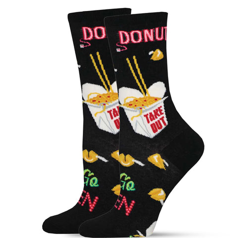 24-Hour Diner Black Socks