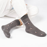 Small Motif Puffin Socks | Bamboo Socks | Grey Socks